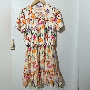 Anthropologie Hutch Alias Floral Bloom Mini Dress Ruffle Hem NWOT